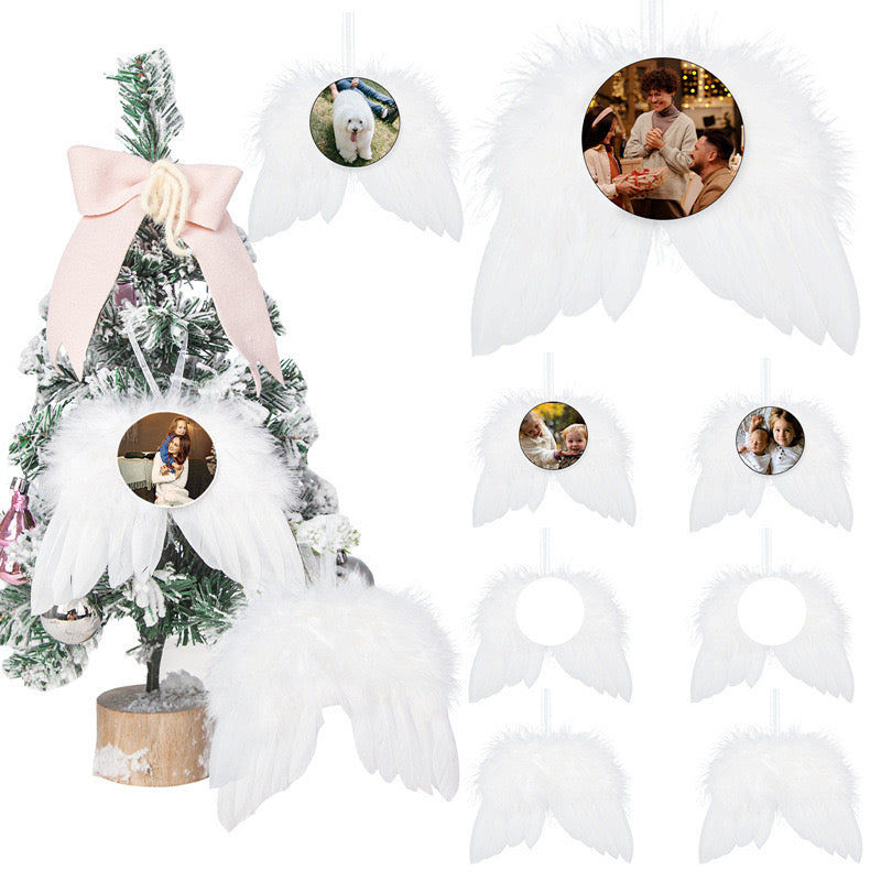 Christmas Ornaments with Angel Wings Sublimation Blanks