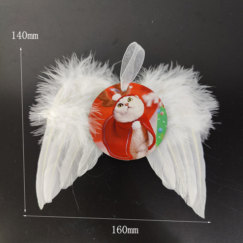 Christmas Ornaments with Angel Wings Sublimation Blanks