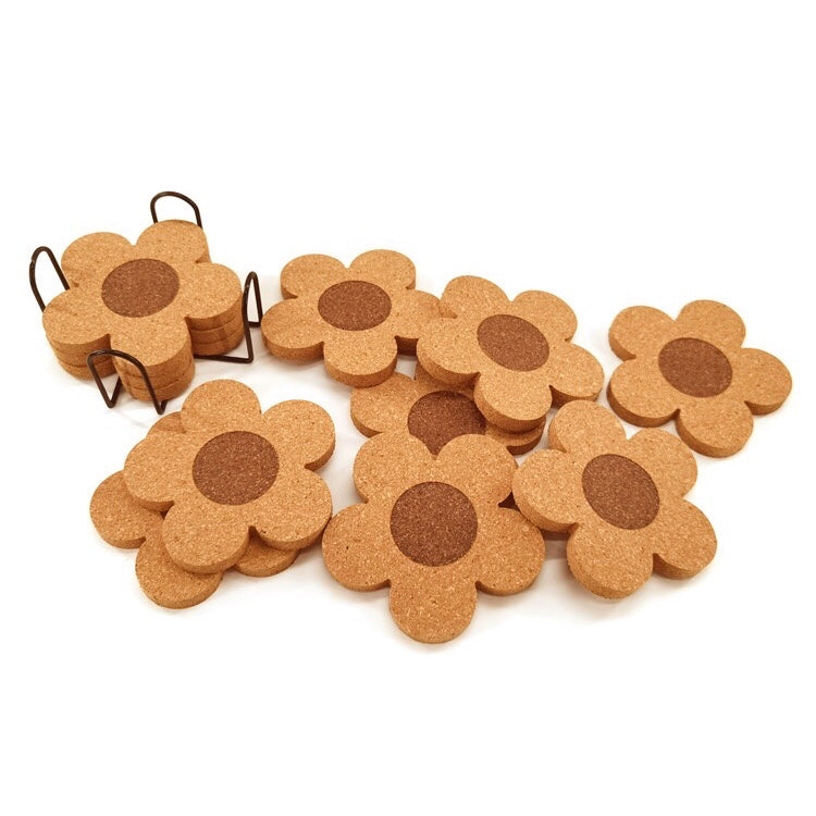 TikTok Trending Flower Cork Coasters for Glass Cans
