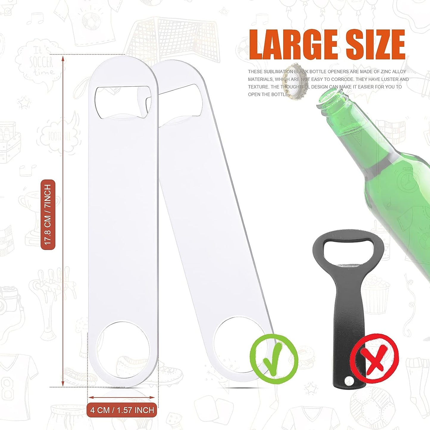 Large Beer Opener Sublimation Blanks