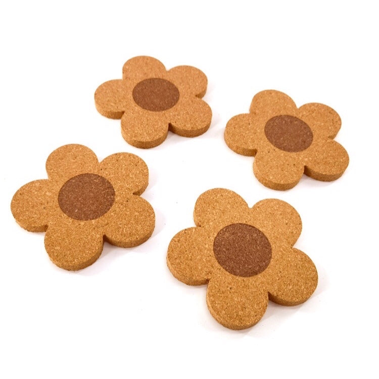 TikTok Trending Flower Cork Coasters for Glass Cans