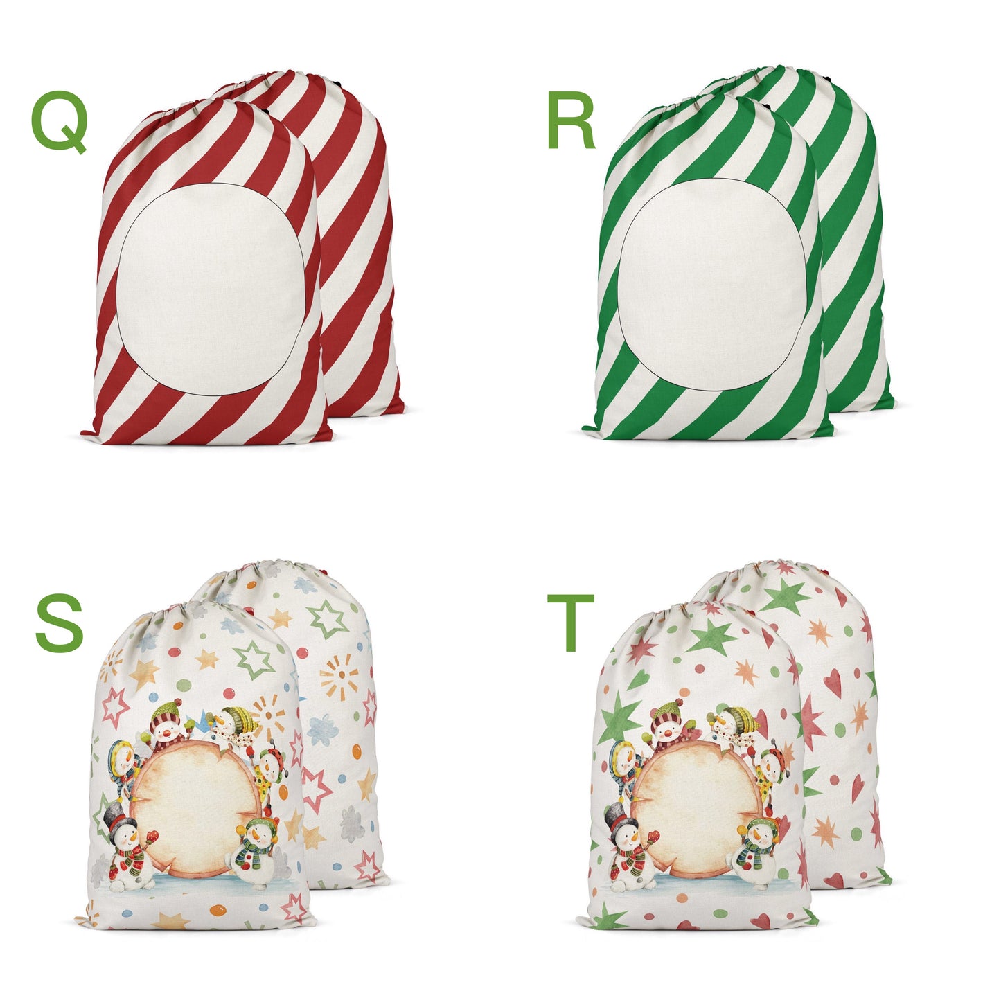 Color Christmas Santa Sack Sublimation Blanks