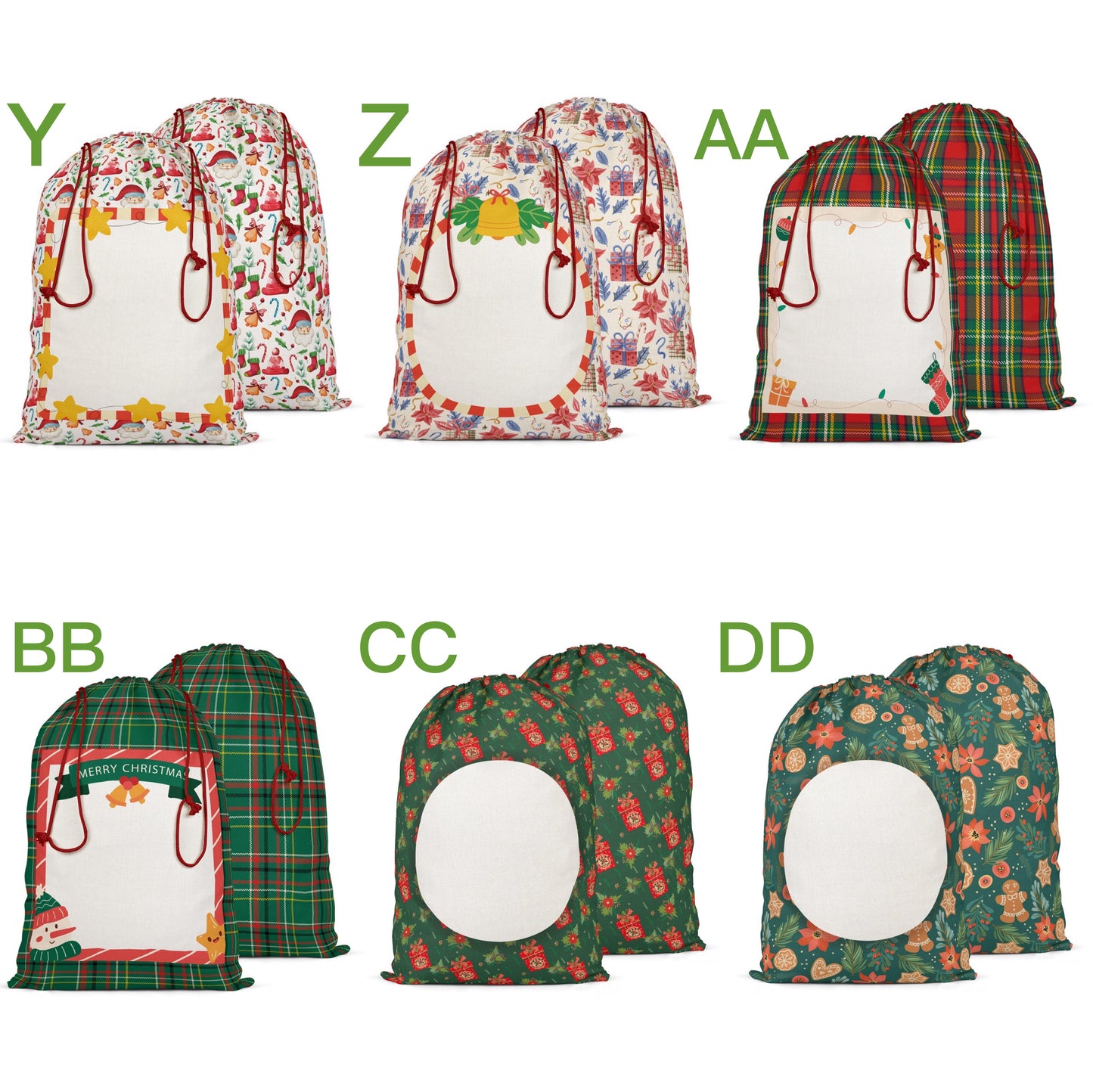 Color Christmas Santa Sack Sublimation Blanks