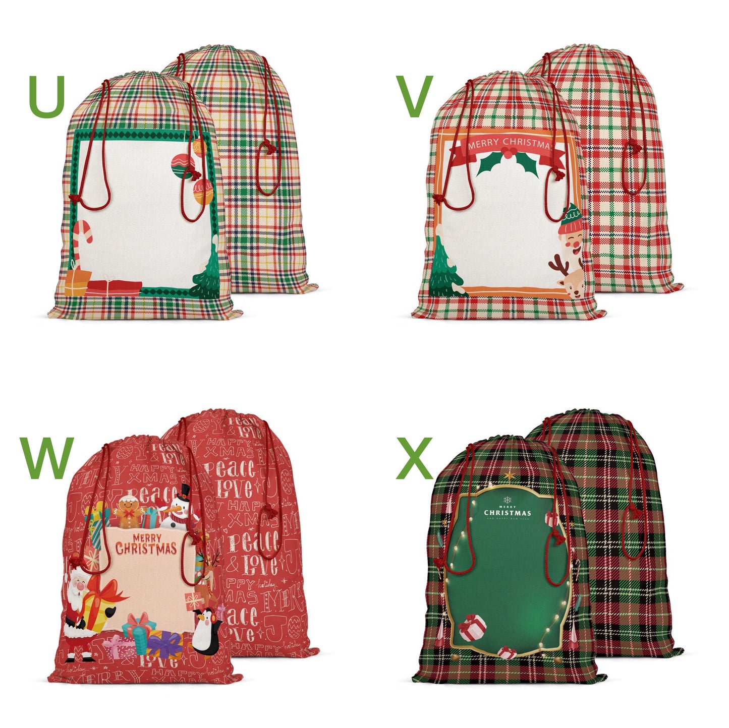 Color Christmas Santa Sack Sublimation Blanks