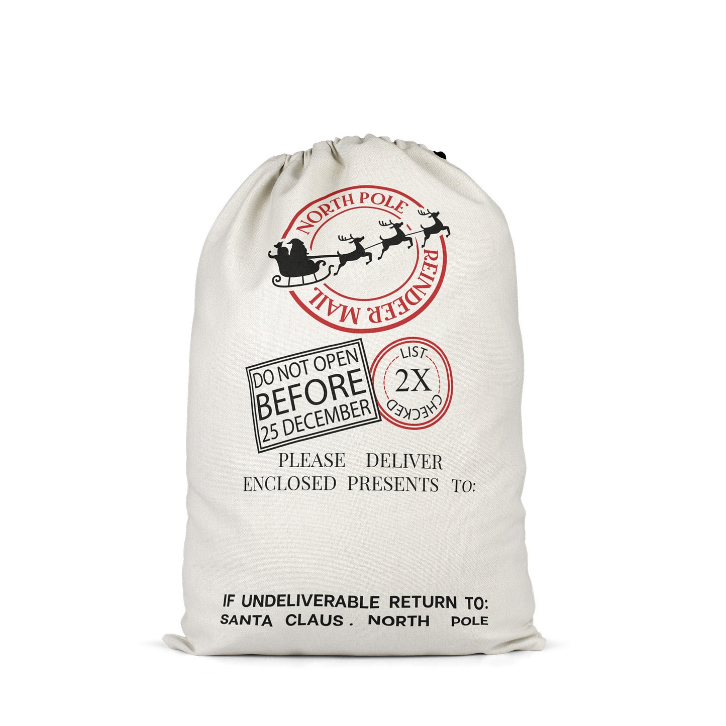 Red Green Personalize Name Christmas Santa Sack Sublimation Blanks
