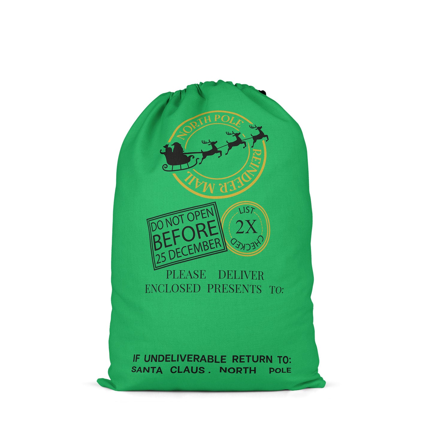 Red Green Personalize Name Christmas Santa Sack Sublimation Blanks
