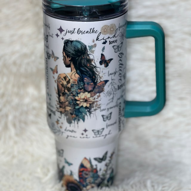 40oz Color Handle Car Tumblers Sublimation Blanks