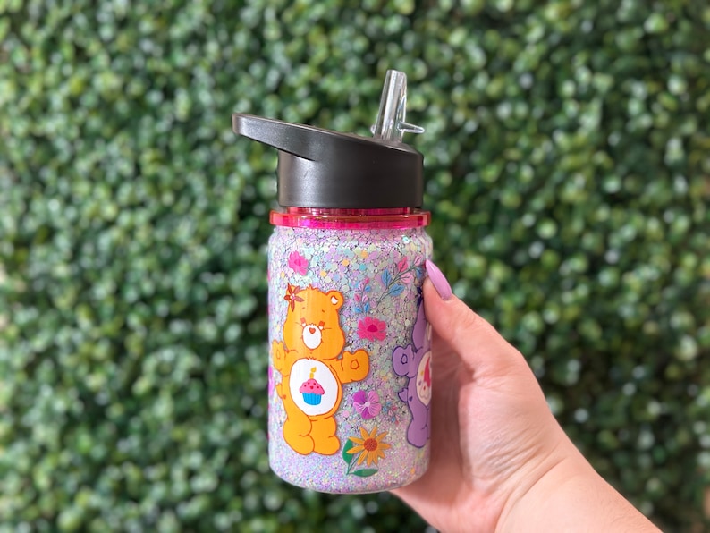 10oz Plastic Snow Globe Double Wall Kids Water Bottles