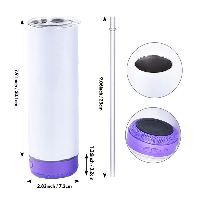 20oz Smart Wireless Bluetooth Speaker Tumbler Sublimation Blanks