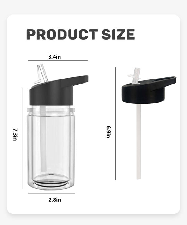 10oz Plastic Snow Globe Double Wall Kids Water Bottles