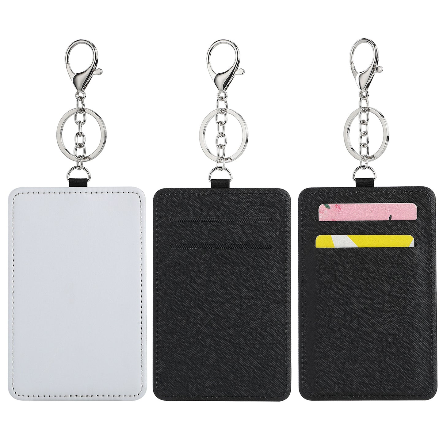 PU Leather Card Holder Keychains Sublimation Blanks