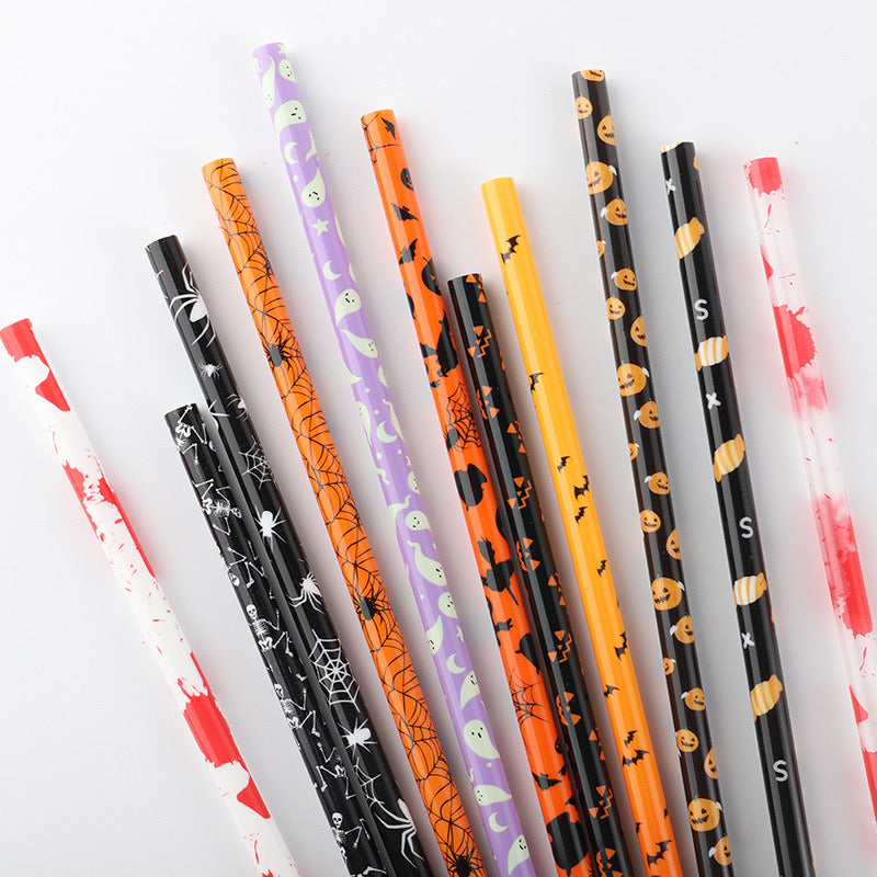 Halloween Reusable Plastic Straws