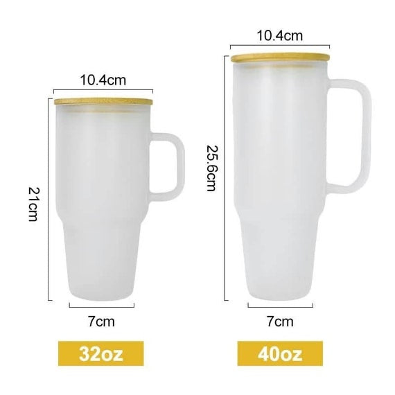 32oz 40oz Glass Tumbler Mug Sublimation Blanks