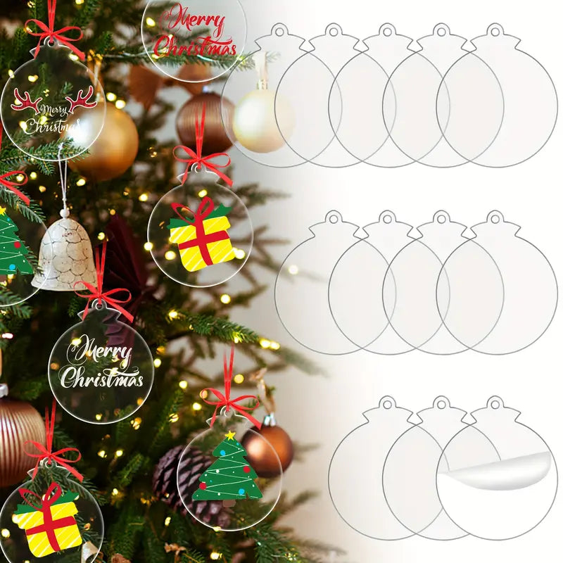 Transparent Acrylic Christmas Ornaments Blanks