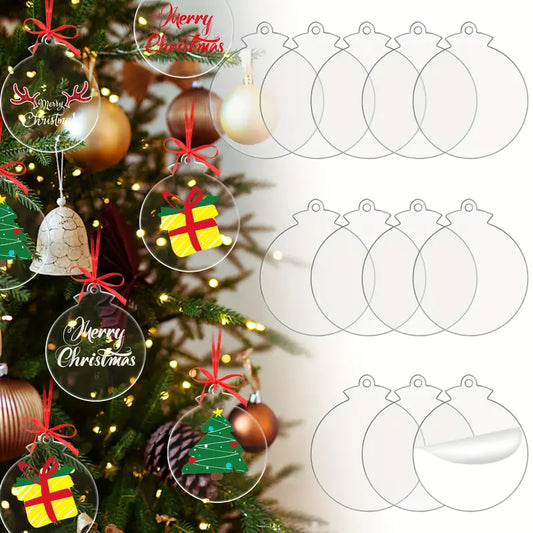 Transparent Acrylic Christmas Ornaments Blanks