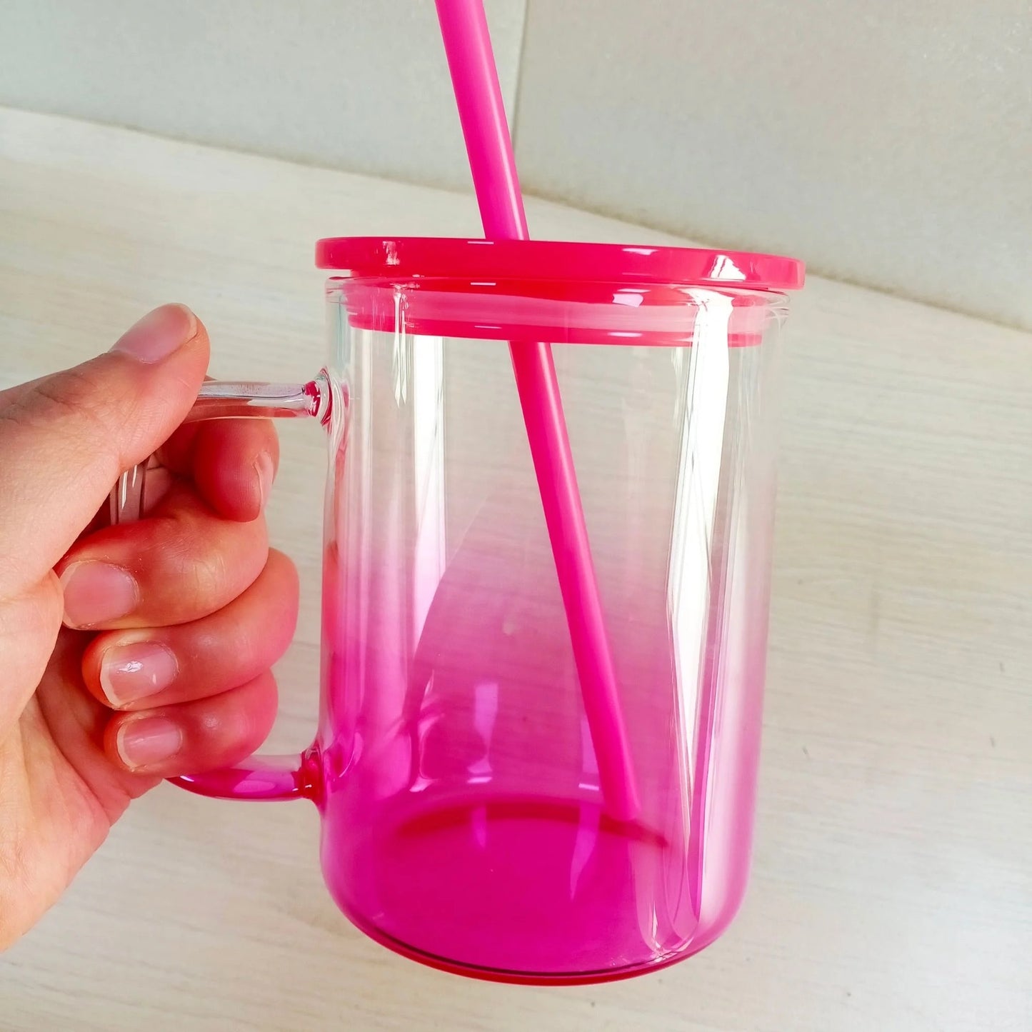 17oz Jelly Ombre Gradient Color Glass Mug Sublimation Blanks