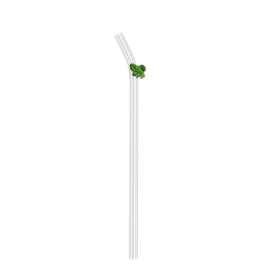 Coquette Bow Bent Glass Straws for Glass Cans