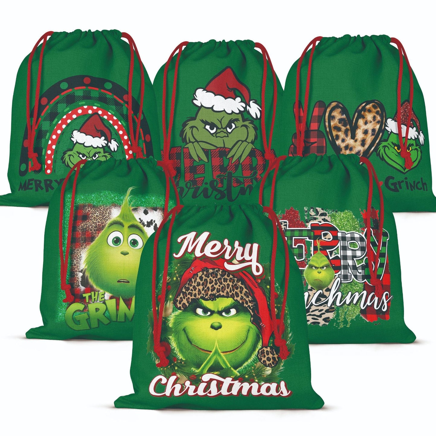 Grinch Christmas Santa Sack Gift Bag