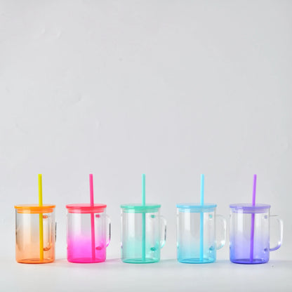 17oz Jelly Ombre Gradient Color Glass Mug Sublimation Blanks