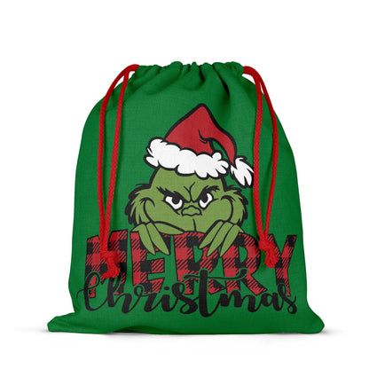 Grinch Christmas Santa Sack Gift Bag