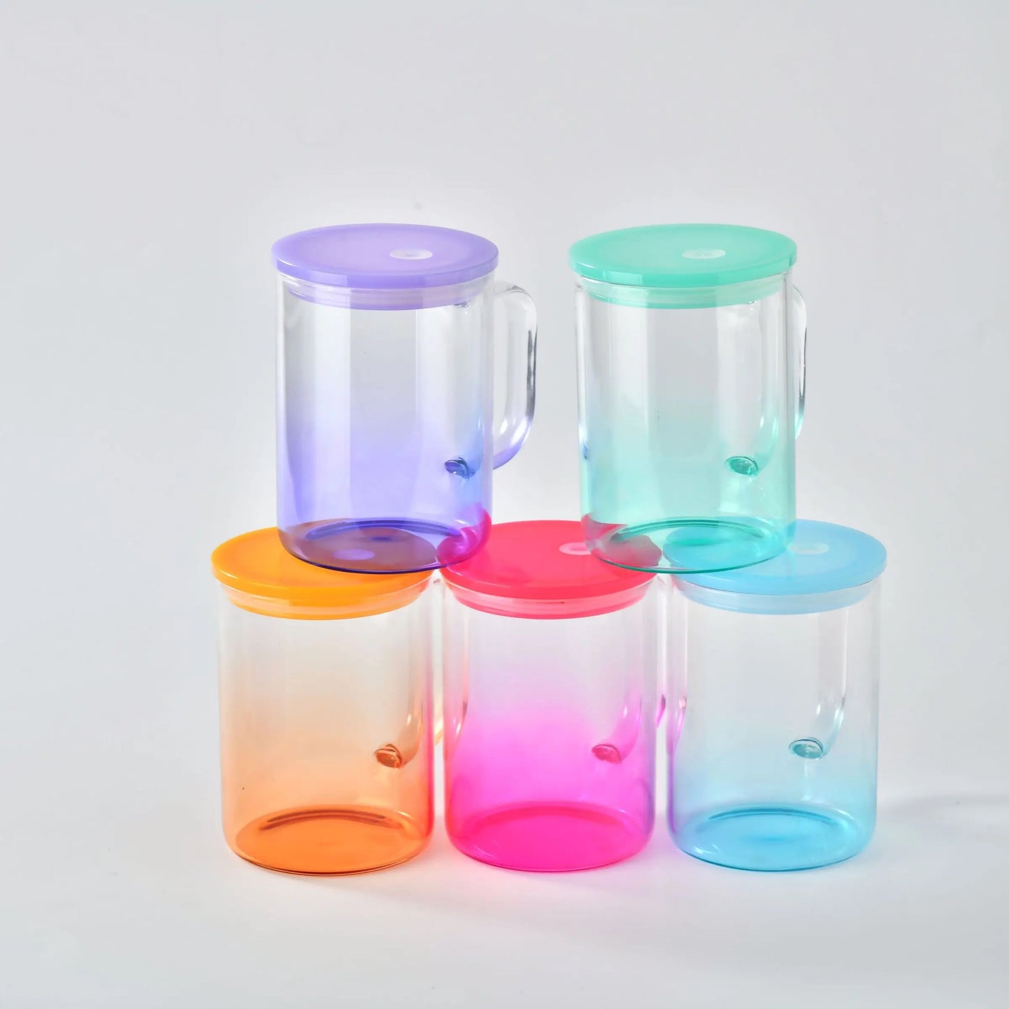 17oz Jelly Ombre Gradient Color Glass Mug Sublimation Blanks