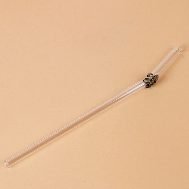 Flower Bent Glass Straws for Glass Cans