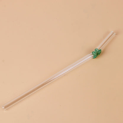 Flower Bent Glass Straws for Glass Cans