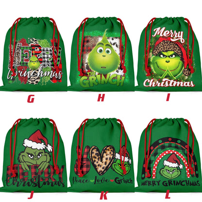 Grinch Christmas Santa Sack Gift Bag