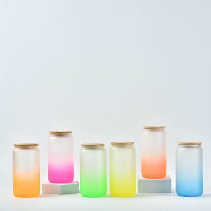 16oz Ombre Gradient Color Glass Cans Sublimation Blanks