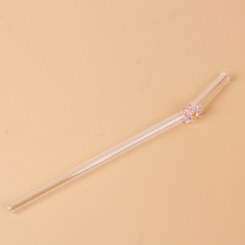 Flower Bent Glass Straws for Glass Cans