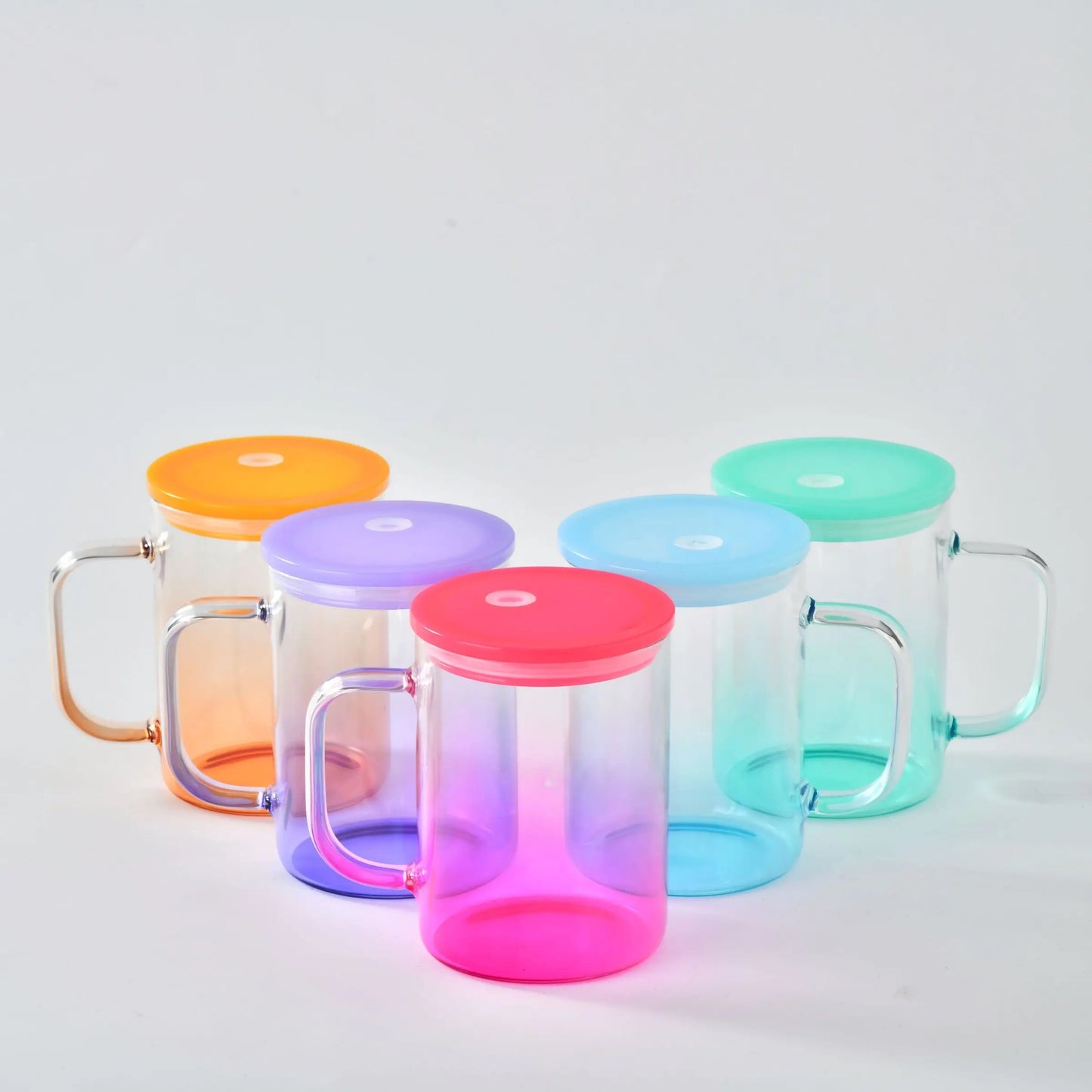 17oz Jelly Ombre Gradient Color Glass Mug Sublimation Blanks