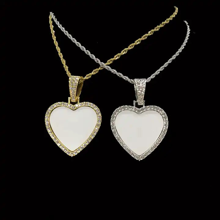 Heart Pendant Necklace Sublimation Blanks