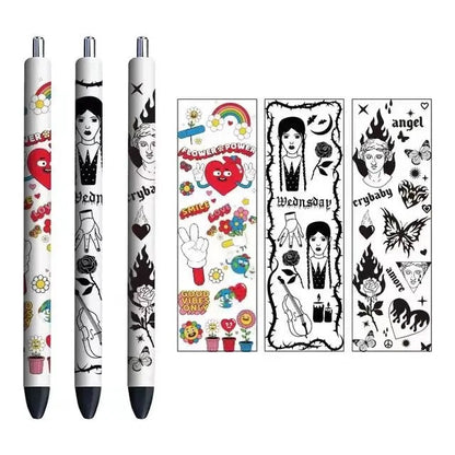 UV DTF Wraps for Bookmarks Pens Waterproof Decals