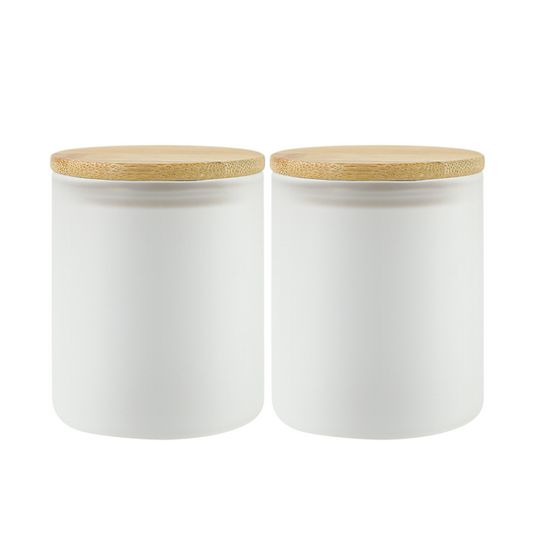 10oz Frosted Glass Candle Jars Sublimation Blanks