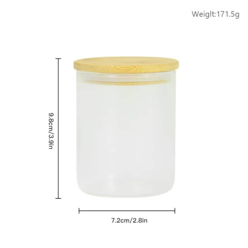 GLASS CANDLE JAR, Frosted Candle Jars, Glass Candle Jar With Lid,  Sublimation Candle Jar Blank, Candle Jar Wholesale, Glass Candle Holder 