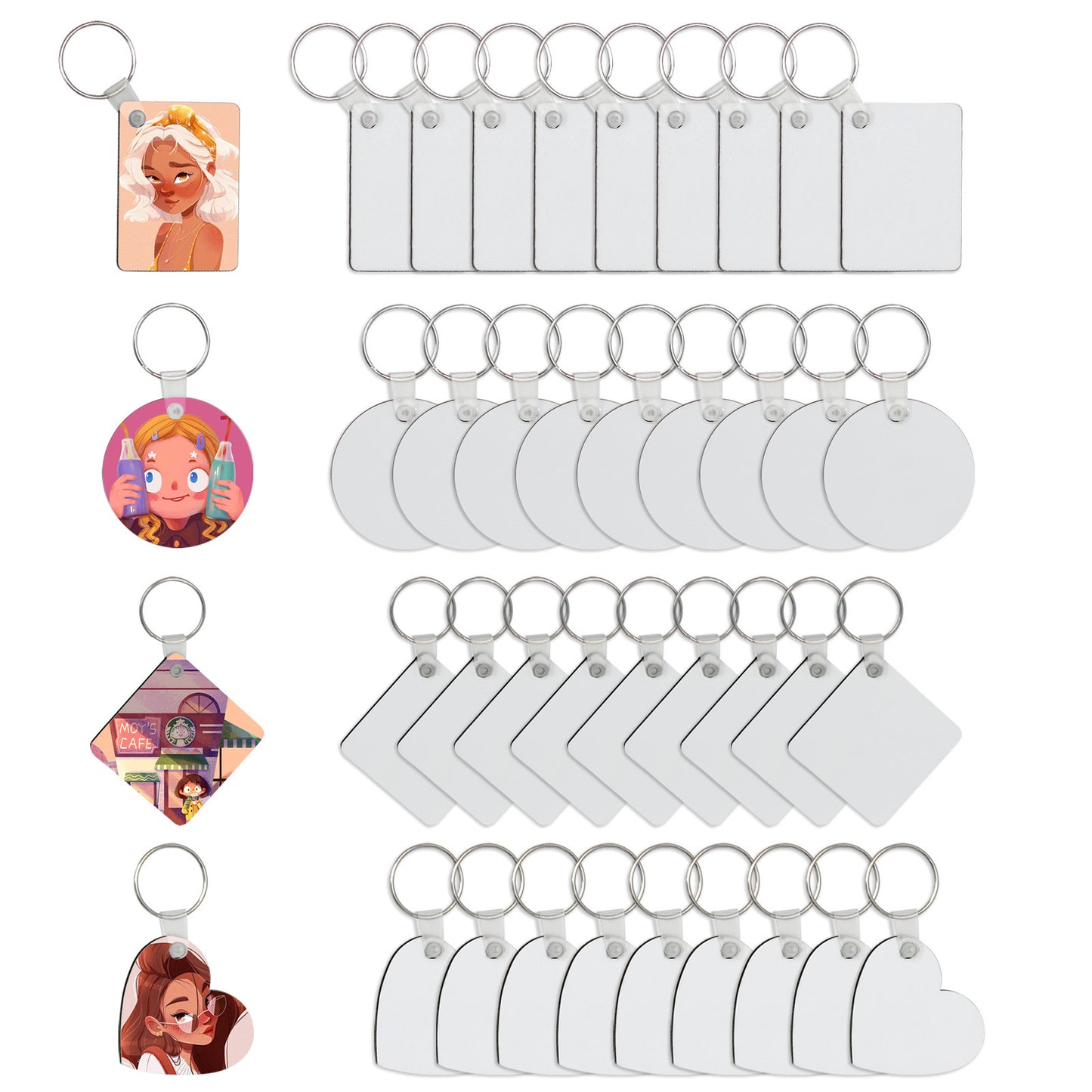 MDF Keychains Sublimation Blanks