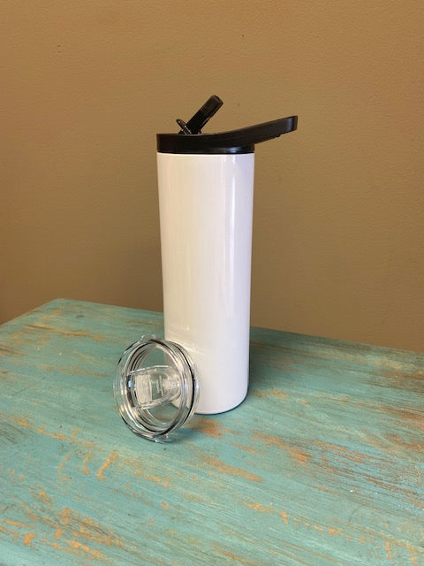 12 oz. Sippy Cup White Straight Blank Sublimation Tumbler, Duo Lids and  Straw