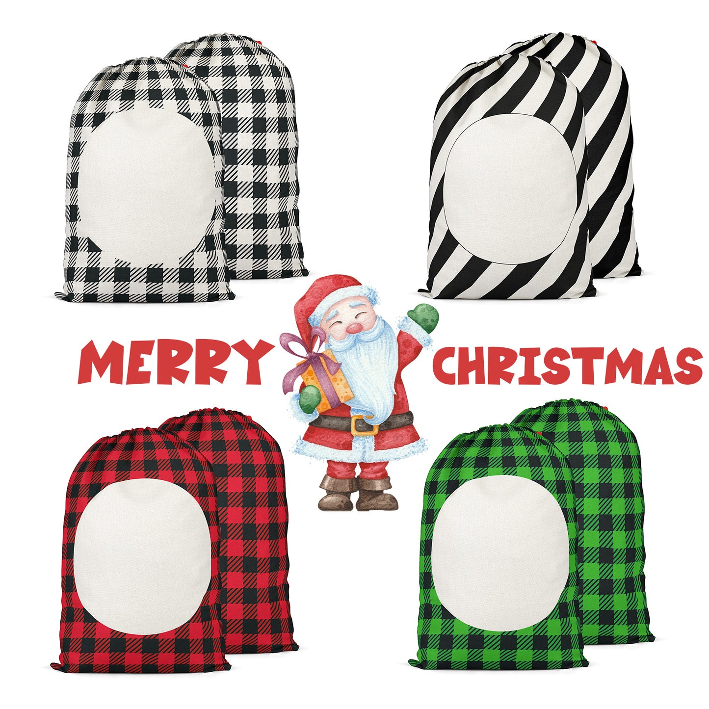 Color Christmas Santa Sack Sublimation Blanks