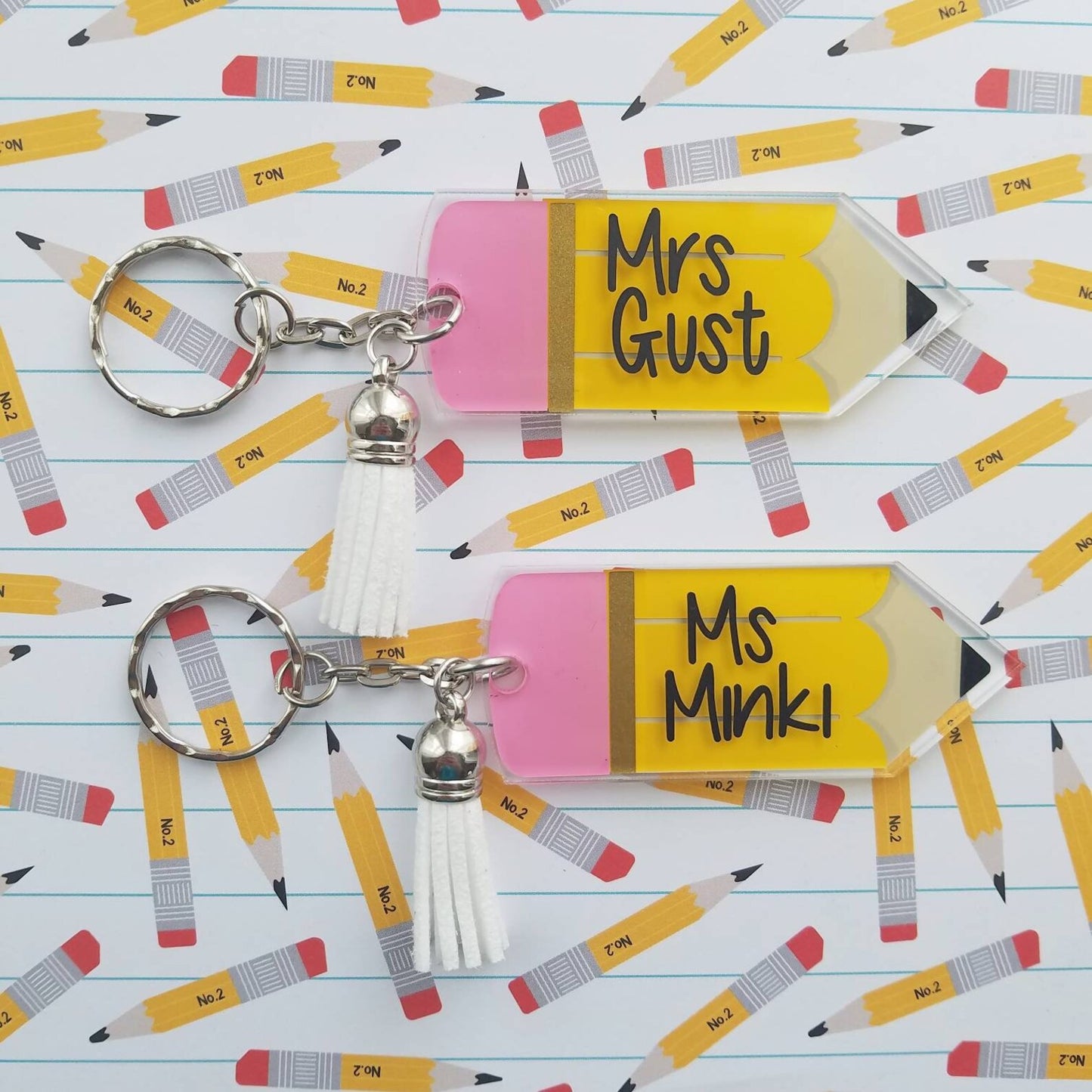 Pencil Acrylic Keychains Blanks