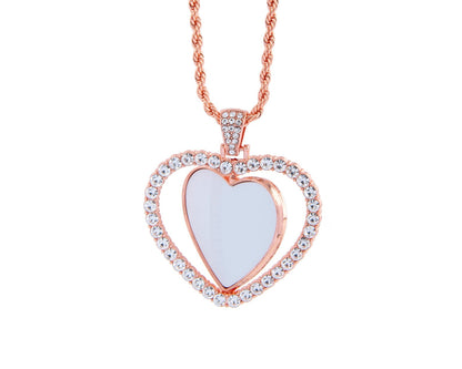 Heart Pendant Necklace Sublimation Blanks