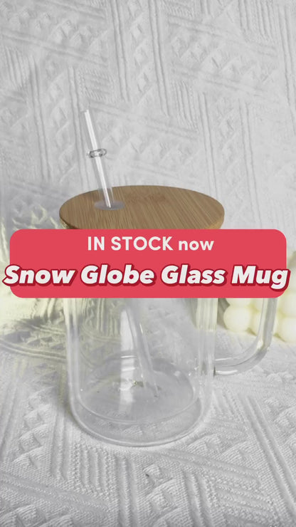 15oz Snow Globe Glass Mug Sublimation Blanks