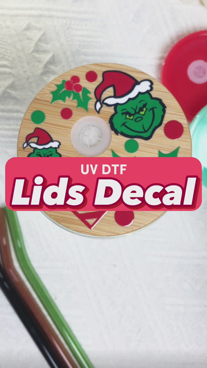 NEW SET: 16oz Lids Decals + Cup Wraps UV DTF Stickers