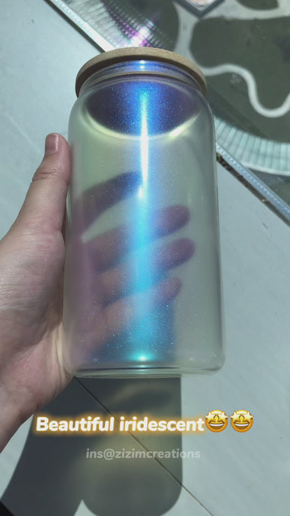 16oz Iridescent Glass Cans Sublimation Blanks