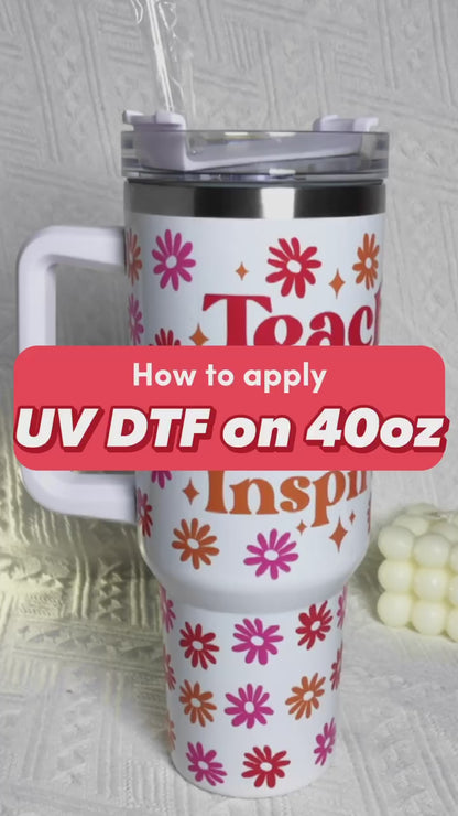 UV DTF Sticker Wraps for 40oz Tumblers Waterproof Decals