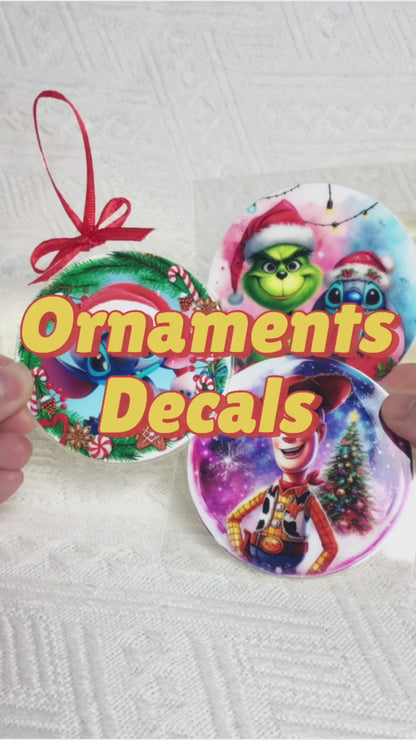 Christmas Ornaments UV DTF Decals