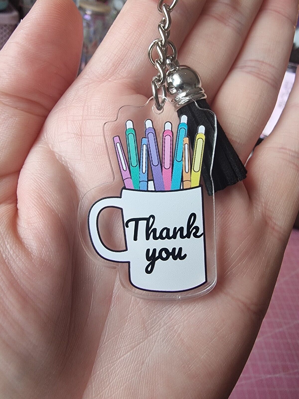 Flair Pens in Mug Acrylic Keychains Blanks