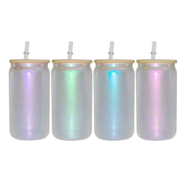 16oz Iridescent Glass Cans Sublimation Blanks