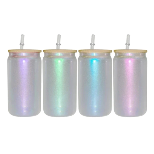 16oz Iridescent Glass Cans Sublimation Blanks