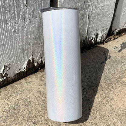 20oz White Shimmer Glitter Holographic Tumblers Sublimation Blanks