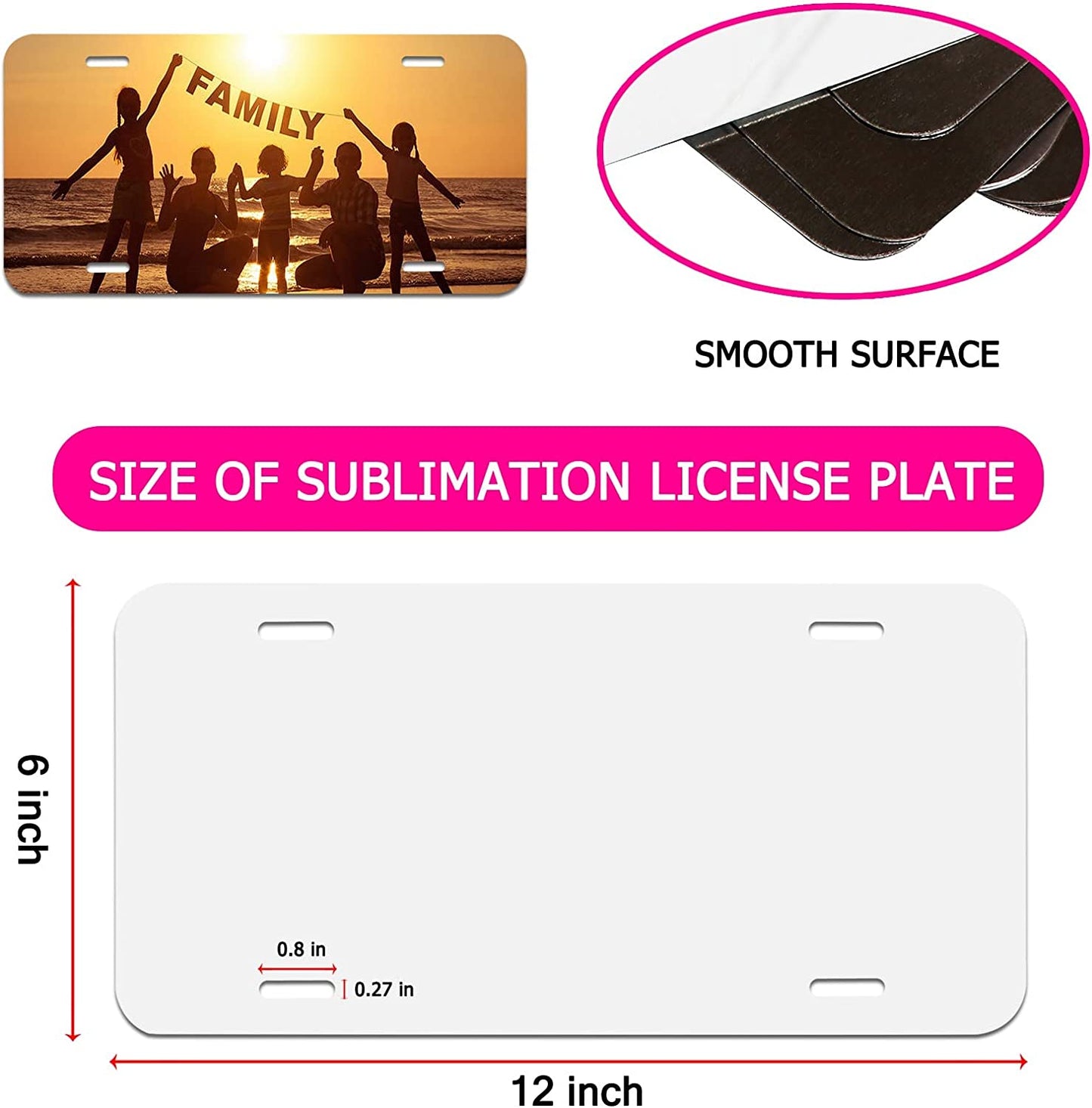 Aluminum Car License Plate Sublimation Blanks